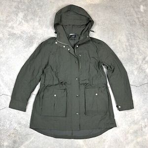 NWT J CREW Perfect Lightweight Rain Jacket Item H8701 Womens Small Dark Moss